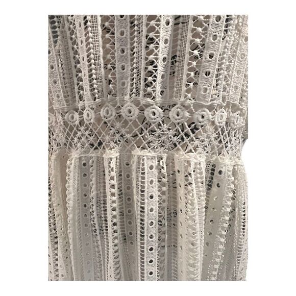 NWOT ndigo Thread Co. Lace Sleeveless Open Front Flounce Hem Duster Vest Sz M - Picture 5 of 6